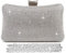 BAIGIO Damen Abendtasche Silber Clutch Tasche Glitzer Brauttasche Elegant Handtasche Glitter Umhängetasche mit Strass für Party Hochzeit