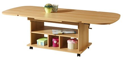 expendio Couchtisch Bibbi III Buche 107(157) x67x53 ausziehbar höhenverstellbar Sofatisch Wohnzimmertisch Tisch Wohnzimmer