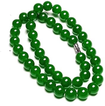 Halskette Handgefertigt Natürliche grüne Jadeperlen, 45,7 cm