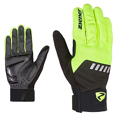 Ziener Erwachsene DALLEN TOUCH long Fahrrad-, Mountainbike-, Radsport-Handschuhe | Langfinger mit Touchfunktion - atmungsaktiv/dämpfend/winddicht/Softshell, poison yellow, 8