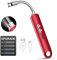 XIMU Candle Lighter Rechargeable, Electric Lighter Arc Lighter Windproof Flexible Lighter LED Battery Display and Safety Switch Home Kitchen and Outdoor BBQ,etc (Red)