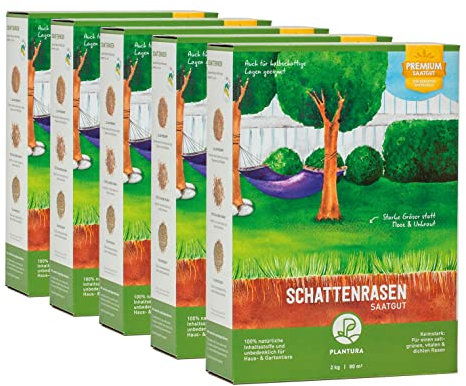 Plantura Schattenrasen, 10 kg, Rasensamen für Schatten, Premium-Saatgut