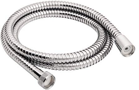 'aquaSu® Brauseschlauch Teno | 150 cm Länge | mit Verdrehschutz | knickfest | zugfest | Standard-Anschluss in 1/2 | mit Konus & Rändelmutter | chrom | aus Metall | Duschschlauch 1,5 m | 72223 0