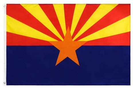 PringCor Bundesstaat Arizona große Flagge, 90 x 150 cm, Polyester-Banner AZ Tucson Phoenix (90 x 150 cm)