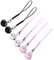 Lot de 6 pendentifs en forme de chat porte- avec clochette pour téléphone portable Maneki Neko