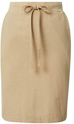 KAFFE Rock Naya Damen Rock Knielang Skirt Casual Bleistiftrock 44, Classic Sand