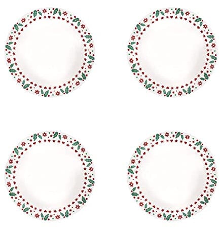 Harvey & Mason Set Of 4 Side Plates Joy Range Porcelain Festive Christmas Dinner Setting Decor Xmas Party