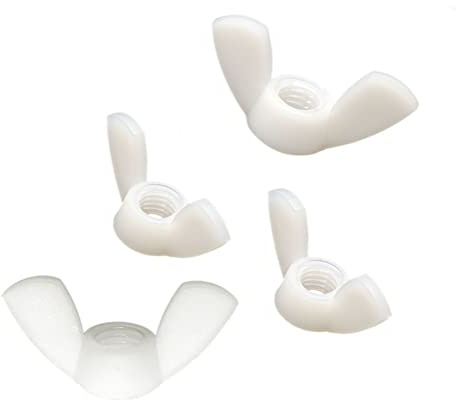 CONPHERON M6 Kunststoff-Flügelmutter Nylon-Schmetterlingsmutter Weiß, 10 Stück