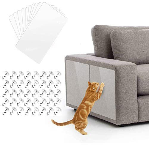 Kratzschutz Sofa, 10 Stück Kratzschutz Katze, 30*40 cm Transparent Möbel Protector-Kratz Scratch Couch Schutz Selbstklebende, Kratzschutz tür Katze, Kratzschutz für Sofa, Tür, Möbel, Wand (30*40 cm)
