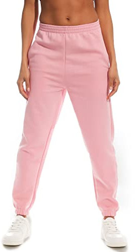 Light & Shade LSLPNT031 Pantalon de Jogging Taille Haute pour Femme Rose Pastel Taille L