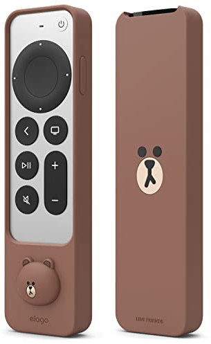 elago | LINE Friends Custodia Sottile Compatibile con Telecomando Apple TV 4K Siri 3a Generazione(2022) e 2a Generazione(2021),Sottile& Leggero,Silicone Antigraffio,Assorbimento Urti,Accesso Completo
