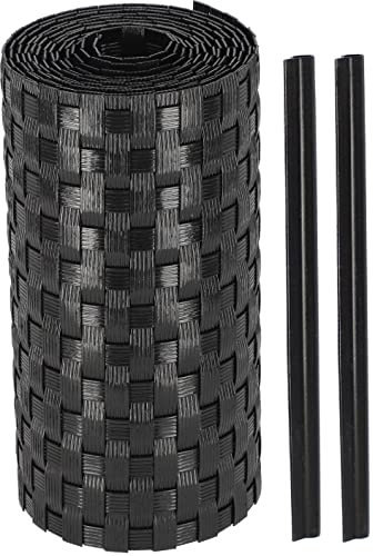 KOTARBAU® Brise-vue, en rotin synthétique, solide, pour jardin et balcon, 19 x 255 cm, biodégradable, plusieurs couleurs, esthétique durable, noir