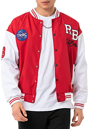Redbridge Herren Übergangsjacke NASA Collegejacke 2-Tone RB XXL Rot