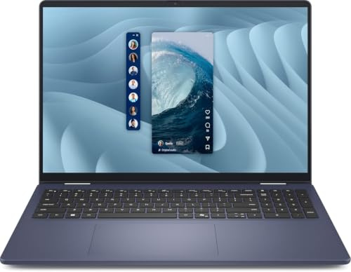 Dell 16 Plus 2 in 1 Laptop Copilot+ PC db06250 da 16,0 pollici 16:10 2,5K (2560 x 1600) Touch HDR 600, Intel Core Ultra 7 256 V, Intel Arc Graphics, 16 GB RAM, SSD da 1 TB, Fotocamera FHD, Windows 11