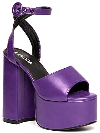 LAMODAll for You Extreme, Sandalo con Tacco Donna, Pu Viola, 41 EU
