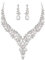 Clearine Hochzeit Schmuck-Set Tropfen Strass Cluster Statement Halskette und Ohrhänger-Set Kostümschmuck für Damen Klar Silber-Ton