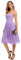 Atnlewhi Damen Vintage ärmellosen V-Ausschnitt A-Linie Kleid Blumen Knielang Spitzenkleid Brautjungfer Elegante Cocktailkleider - Hellviolett - L