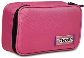 Seven Quick Case, Federmäppchen, Mäppchen, Mehrfarbig, Federtasche für Schreibwaren, Etui mit Stiften, Kugelschreiber, & mehr, Mädchen, Jungen, Schule, rosa