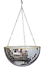 MNASH blumenampel außen Reflektor Garten hängender Blumentopf, Disco Indoor und Outdoor Gartendekoration Seilkorb (Color : Sliver, Size : 25cm)