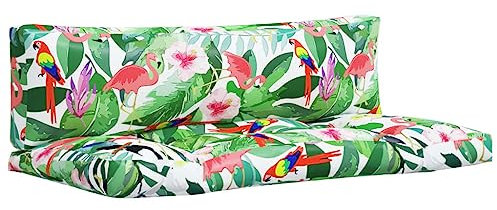 vidaXL Palettenkissen 2 TLG., Kissen für Gartenmöbel Hocker Sofa, Wasserabweisendes Sofakissen, Sitzkissen Palettenpolster, Mehrfarbig Oxford Gewebe