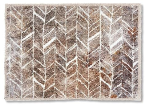 Astra Flauschige Sauberlaufmatte weich - Pure & Soft - Fischgrät 50 x 70 cm - Waschbarer Küchenteppich innen - Türmatte strapazierfähig - Teppich läufer