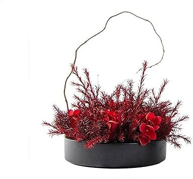 Artificial Decorative Plants Chinese Red Artificial Flower Plant Potted Front Desk Hotel Club Sales Office Decoration Indoor Living Room Desktop Flower Decoration Fake Houseplants (Color : B)