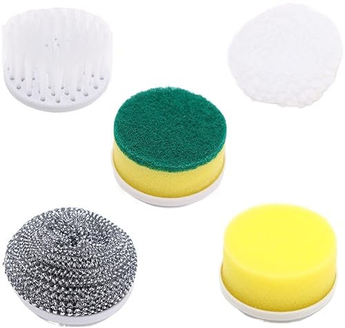 Replacement Brush Heads 5pcs for Electric Spin Scrubber, Electric Cleaning Brush, Compatible with ASIN B0C3BP86CQ 5in1 Magic Brush for cleanning Tile/Sink/WASH Basin/Bath/Showers (White)