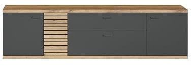 trendteam smart living - Lowboard Fernsehschrank Fernsehtisch - Wohnen - Norris - Aufbaumaß (BxHxT) 202 x 55 x 42 cm - Farbe Anthrazit mit Coast Evoke Eiche - 230232284