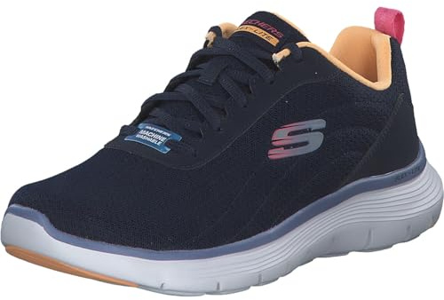 Skechers Women's Flex Appeal 5.0 New Thrive Sneaker, Navy Mesh/Multi Trim, 3.5 UK