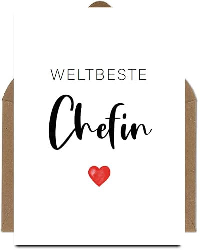 The Life Barn Postkarte mit Umschlag Weltbeste Chefin zum Geburtstag, Danke sagen, Abschied