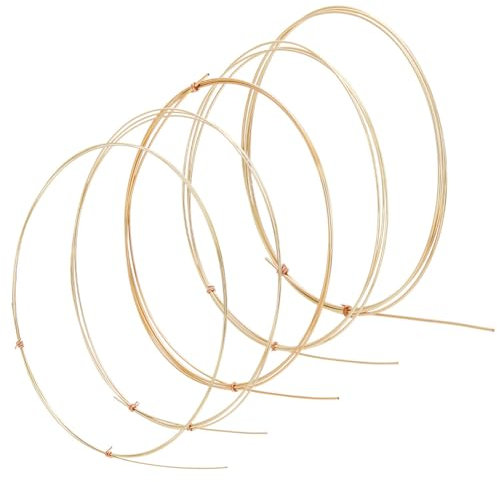 PH PandaHall 5 Sizes Copper Wire 18K Gold Plated Jewellery Wire 0.4~1.0mm Diameter 1 Meters Coil Bead Cord for Bracelet Necklace Charm Beading Jewellery Making Wire and DIY Arts & Crafts