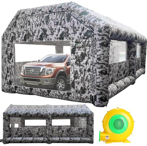 LVAOSTT Inflatable Paint Booth, 20x13x9FT Portable Inflatable Spray Booth Tent, Car Paint Tent Air Filter System for DIY Spray Car Parts Painting Workstation Motorcycle Garage