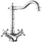 ZYCDP Rubinetteria Bagno Ottone Vintage Miscelatore Bagno Lavabo e Bidet Set Vintage a Doppia Manopola a Croce, Cromo, Corto