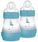 MAM Biberon Easy Start 160 ml (Set da 2), Kit da 2 biberon anticolica per allattamento misto che riduce le bolle d'aria e il rischio di coliche, Accessori neonati con tettarella misura 1, Azzurro