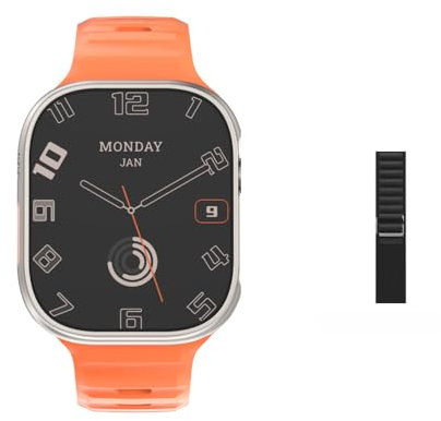 Reloj inteligente DT Ultra 2 2024 AMOLED APP Descarga 16G ROM WIFI GPS Android Watch Local Music Smartwatch Android Smartwatch Mujeres Hombres (naranja)
