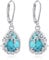 EUDORA Harmony Ball Orecchini Albero della Vita Turchese Argento Sterling S925 da Donna, Orecchini a Monachella a Goccia Turchese Orecchini Pendenti Turchesi per Nonna Moglie