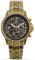 LOUIS XVI Palais Royale Inked 1702 - Ø 43 mm - Herren Uhr - Wasserdicht - Mit Saphirglas - Armband Gold - Zifferblatt Römisch Schwarz mit Diamanten - Schweizer Quarzwerk