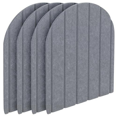 3D Wandpaneele,4 Stück 32x43cm Wandschutz Filz-Paneel Dekorative Wandpaneele Selbstklebend Antikollision Wandpolster für Schlafzimmer,Kinderzimmer (Hellgrau)
