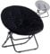 HollyHOME Rund Sessel Bequemer Klappsessel Wohnzimmer Ohrensessel Runder Sessel Schlafzimmer Mondsessel Gemütlicher Lesesessel Plüsch, Schwarz
