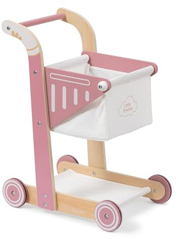 Einkaufswagen SHOPPY aus Holz für Kinder (Altrosa)