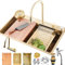 HZKSINNK Fregadero de Cocina de 1 Cubeta 80x50 cm, Dorado cascada Fregadero de Acero Inoxidable, con Grifo Cocina Extraible, cesta de drenaje, sifón, rebosadero y desagüe así como otros accesorios