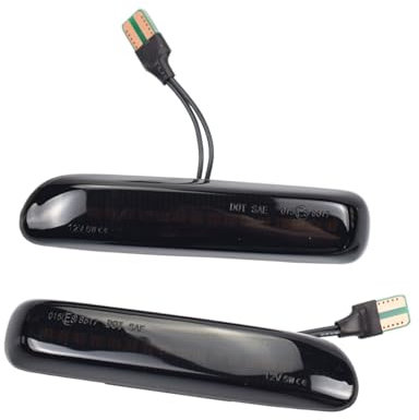 Huhpa 2 stücke Dynamische Auto Blinker Seite Marker Blinker Lichter Lampe Zubehör for E46 Limo Coupe Compact Cabriolet Touring(Dynamic Smoked Type)