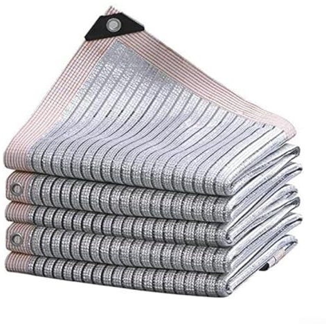 Red de sombra de tela de protección solar, 75% de sombra de papel de aluminio, 2 x 3 m para invernadero, jardín, patio, piscina