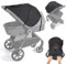 Orzbow Parasol Carrito y Capazo Bebe Universal, Transpirable Parasol Cochecito Capazos Bebe, Estable Parasol Carro y Capazo Bebe con Protección UV 50+, Claraboya de Malla, Negro