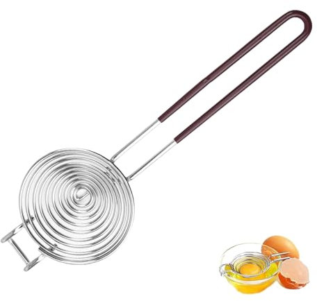 Eiertrenner Edelstahl Eigelbtrenner Eitrenner Eierpiekser Eierschneider Eierköpfer Eiweiß Trenner Egg White Separator Eiklarabscheider mit Langen Griff für Küche Haushalt Hotel Restaurant Backen ﻿