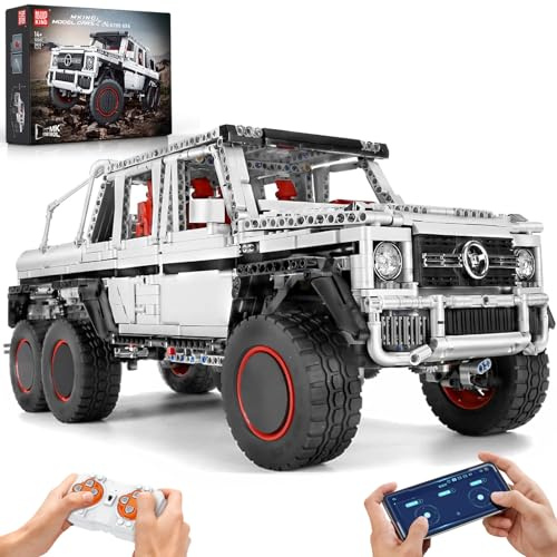 Mould King 13061 Technik Offroad G700 Pickup-Bausätze, 6×6 Spielzeugauto, Detailreicher Modellbausatz Für Geländewagen, Geschenk Für Jungen&Erwachsene (3825Teile)
