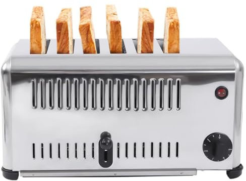 XUXIAO Toaster Upgrades Stainless Steel Commercial Bread Baking Machine, with Widen Baking Slots Toaster Bread Machine, for Various Bread Types,6Slice