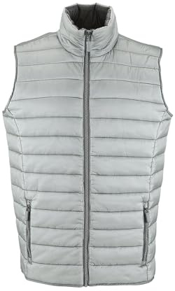 DRESSYMAGE Doudoune Sans Manches Taille L – Gilet Matelassé Léger, Chaud et Confortable – Mode Hiver – Gris Métallisé