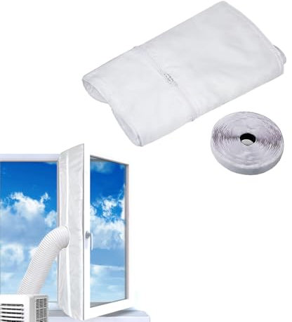 Kit sellado ventana aire acondicionado portátil,Kit ventana aire acondicionado portatilsello universal para ventanas abatibles,Sin taladrar,Cremallera reforzada para manguera,Impermeable 210D(500cm)