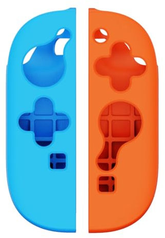Coque de protection en silicone pour Nintendo Switch 2 Joy-Con - Paire de skins de protection souples et antidérapants pour manettes gauche et droite (Pêche & Bleu)